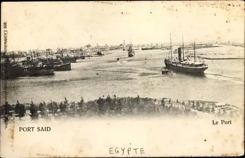 Ak Port Said Ägypten, Hafen