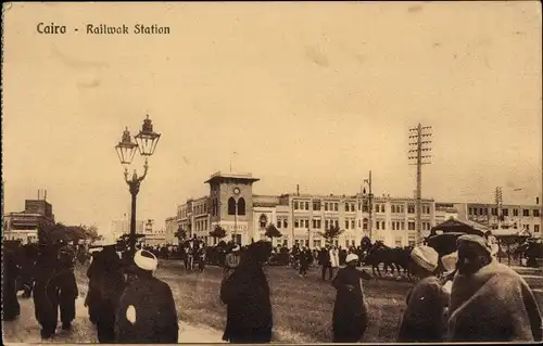 Ak Cairo Kairo Ägypten, Bahnhof