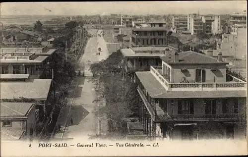 Ak Port Said Ägypten, Panorama