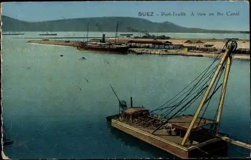 Ak Port Tewfik Suez Port Ägypten, Suezkanal