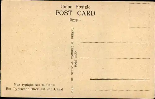 Ak Port Tewfik Suez-Hafen Ägypten, eine typische Ansicht des Suez-Kanals, Dampfer