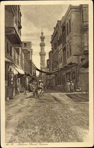 Ak Kairo Ägypten, general view of the Native Street