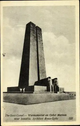 Ak Ismailia Ägypten, Warmemorial on Gebel Mariam