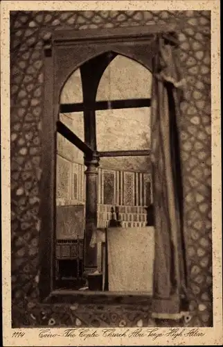Ak Cairo Kairo Ägypten, Coptic Church, High Altar