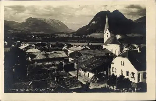 Ak Kössen in Tirol, mit dem Kaiser, Teilansicht