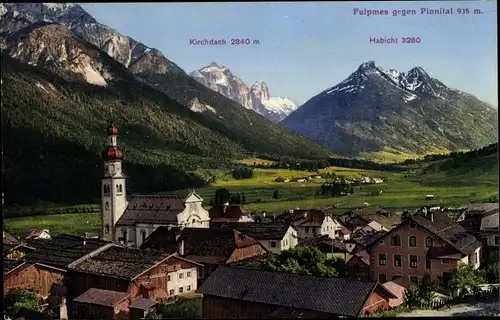 Ak Fulpmes in Tirol, Pinnital, Kirchdach, Habicht