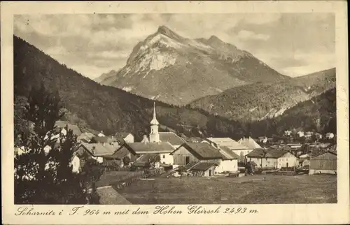 Ak Scharnitz in Tirol, Gesamtansicht, Hoher Gleirsch