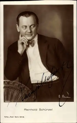 Ak Schauspieler Reinhold Schünzel, Portrait, Autogramm