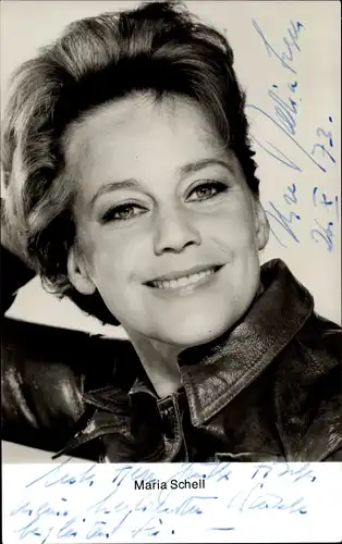 Ak Schauspielerin Maria Schell, Portrait, Autogramm