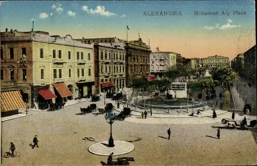 Ak Alexandria Ägypten, Mohamed Ali Platz