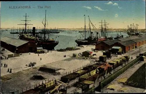 Ak Alexandria Ägypten, Hafen