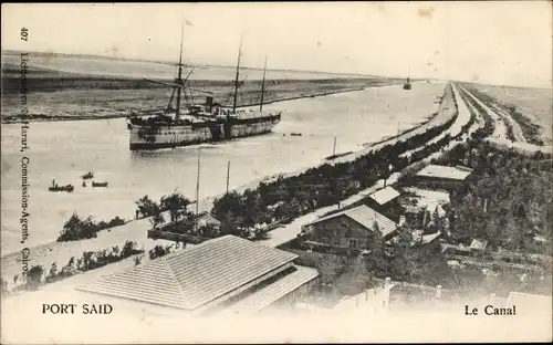 Ak Port Said Ägypten, Dampfer, Kanal