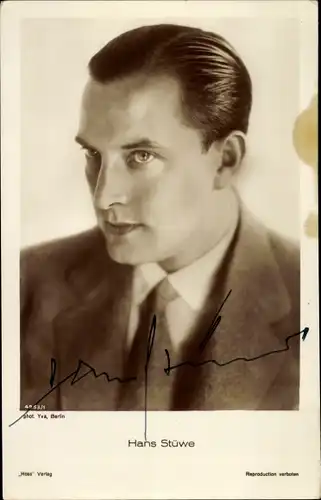 Ak Schauspieler Hans Stüwe, Portrait, Autogramm