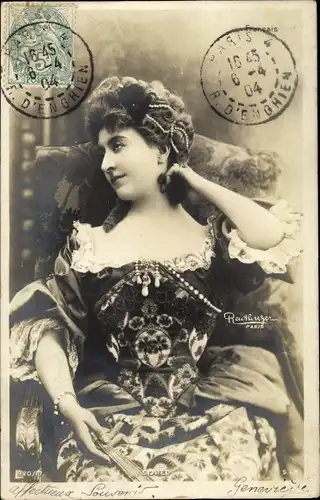 Ak Schauspielerin Cecile Sorel, Portrait