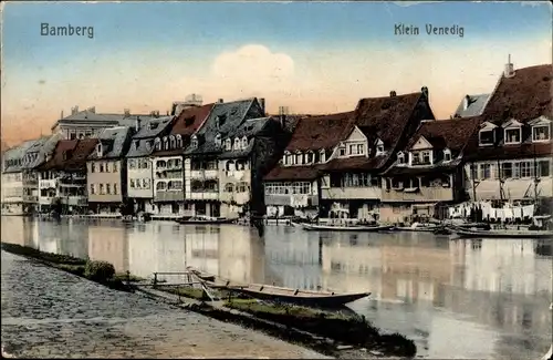 Ak Bamberg an der Regnitz Oberfranken, Main, Kleinvenedig, Fischersiedlung