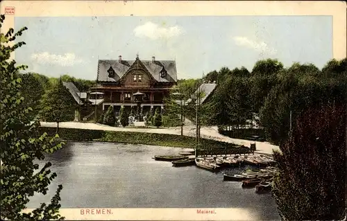 Ak Hansestadt Bremen, Meierei, Anleger, Boote