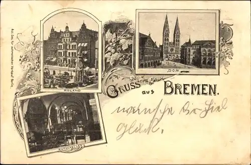 Ak Hansestadt Bremen, Blick auf den Dom, Roland, Ratskeller