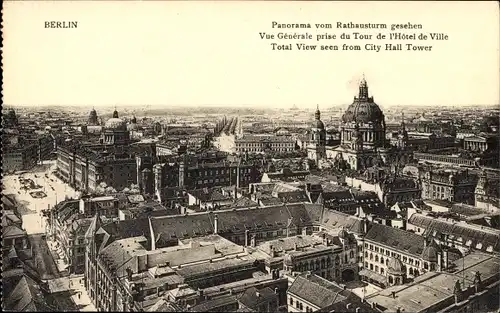 Ak Berlin Mitte, Panorama, Blick vom Rathausturm