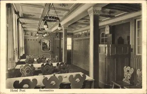 Ak Freudenstadt im Schwarzwald, Hotel Post, Bauernstüble