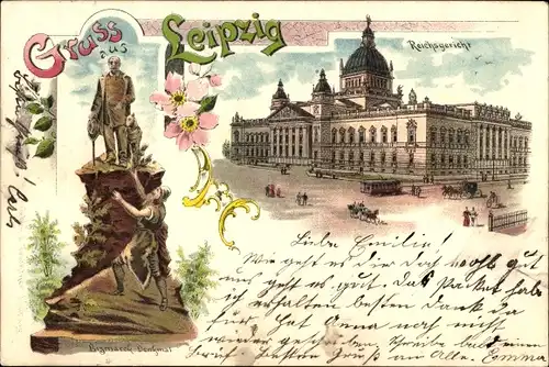 Litho Leipzig, Reichsgericht, Bismarckdenkmal