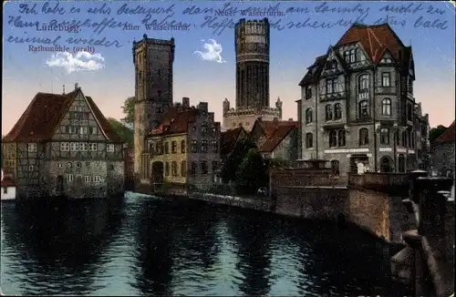 Ak Lüneburg, Ratsmühle, Alter Wasserturm, Neuer Wasserturm