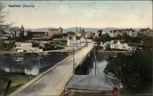 Ak Saalfeld an der Saale Thüringen, Teilansicht