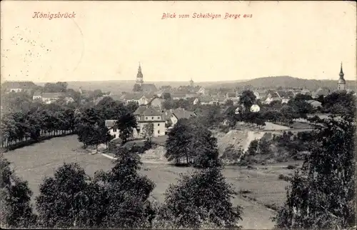 Ak Königsbrück in der Oberlausitz, Blick vom Scheibigen Berg, Teilansicht