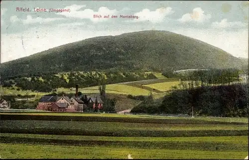 Ak Alfeld an der Leine, Blick auf den Menteberg, Felder, Gebäude