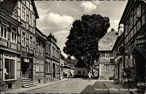 Ak Dassel in Niedersachsen, Blick in die Obere Straße, Bäckerei, Schuhhaus Kaiser