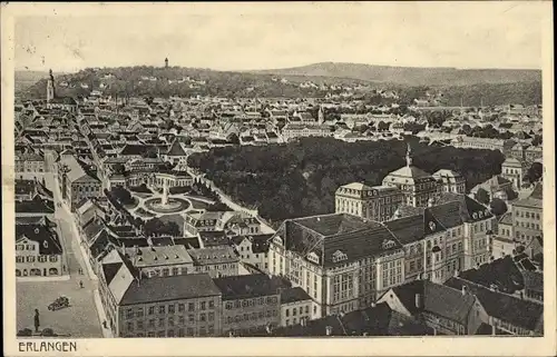 Ak Erlangen in Mittelfranken Bayern, Stadtpanorama, Parkanlage