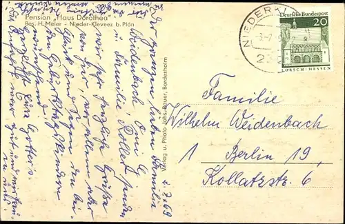 Ak Nieder-Kleveez Plön in Holstein, Haus Dorothea