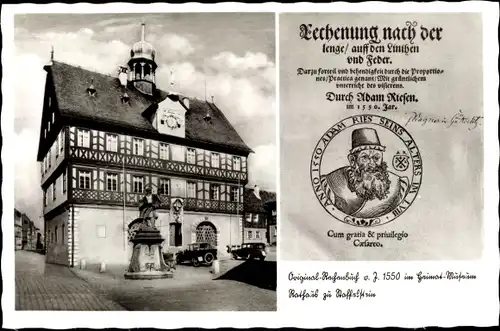 Ak Staffelstein Oberfranken, Rathaus, Rechenbuch von Adam Riese