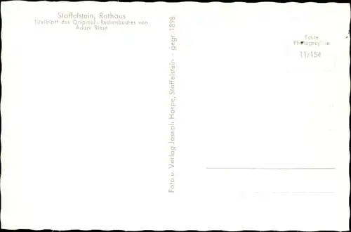 Ak Staffelstein Oberfranken, Rathaus, Rechenbuch von Adam Riese