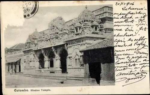 Ak Colombo Ceylon Sri Lanka, Hindu-Tempel