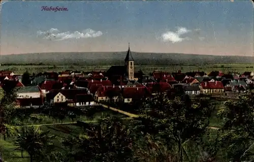 Ak Habsheim Elsass Haut Rhin, Gesamtansicht des Ortes, Umgebung