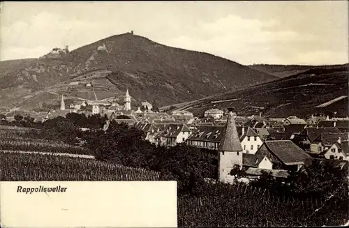 Ak Ribeauvillé Rappoltsweiler Elsass Haut Rhin, Blick über die Dächer auf Berge