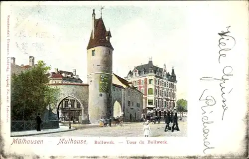 Ak Mulhouse Mülhausen Elsass Haut Rhin, Tour du Bollwerk, Turm