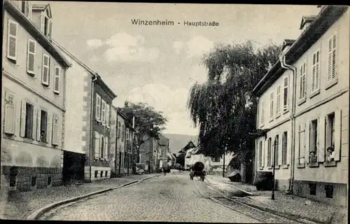 Ak Wintzenheim Winzenheim Elsass Haut Rhin, Hauptstraße