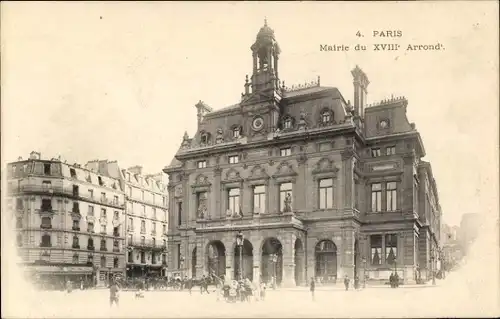 Ak Paris XVIII. Montmartre, Rathaus