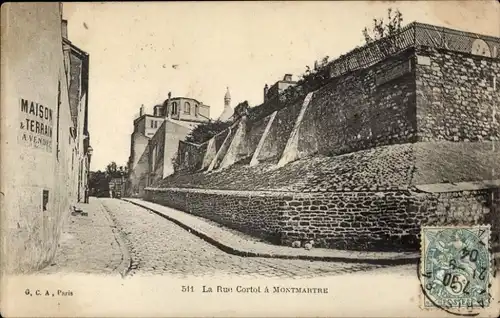 Ak Paris XVIII Montmartre, Rue Cortol