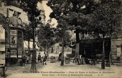 Ak Paris XVIII. Montmartre, Place du Tertre, St. Pierre