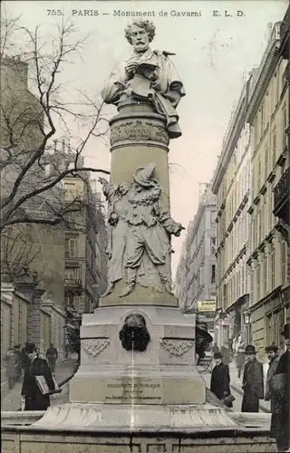 Ak Paris IX, Denkmal für Paul Gavarni