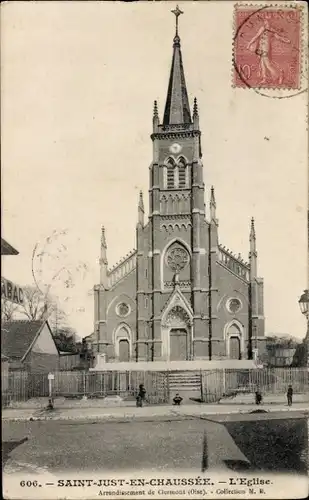 Ak Saint Just en Chaussée Oise, l'Eglise