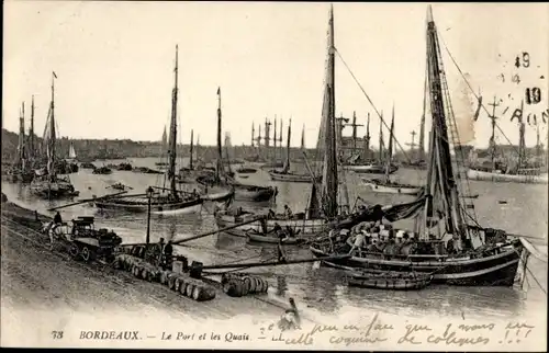 Ak Bordeaux Gironde, Hafen