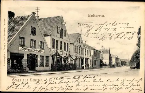 Ak Uetersen in Schleswig Holstein, Marktstraße, Zigarren und Tabaklager