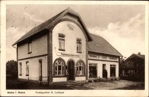 Ak Holm in Holstein, Postagentur G. Ladiges