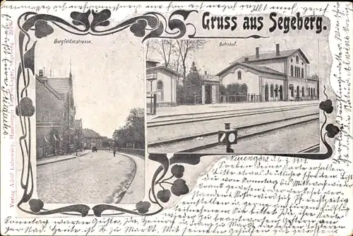 Ak Bad Segeberg in Holstein, Bahnhof, Gleisansicht, Burgfelderstraße