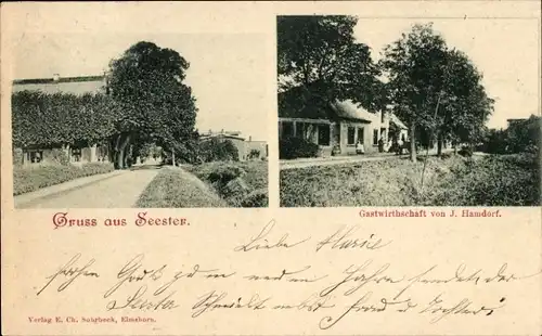 Ak Seester in Schleswig Holstein, Gastwirtschaft von J. Hamdorf