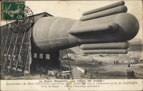 Ak Die lenkbare Ballonstadt Paris, Herr Henry Deutsch, ME Surcouf