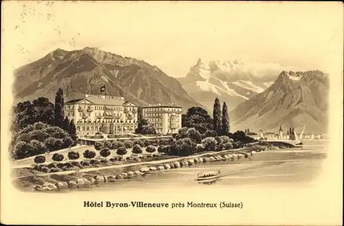 Ak Montreux Kanton Waadt Schweiz, Hotel Byron-Villeneuve
